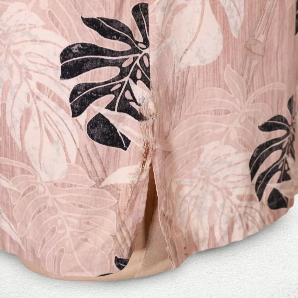 Bishop St. Apparel Tropical Print Shirt in Grey Tan & Blue